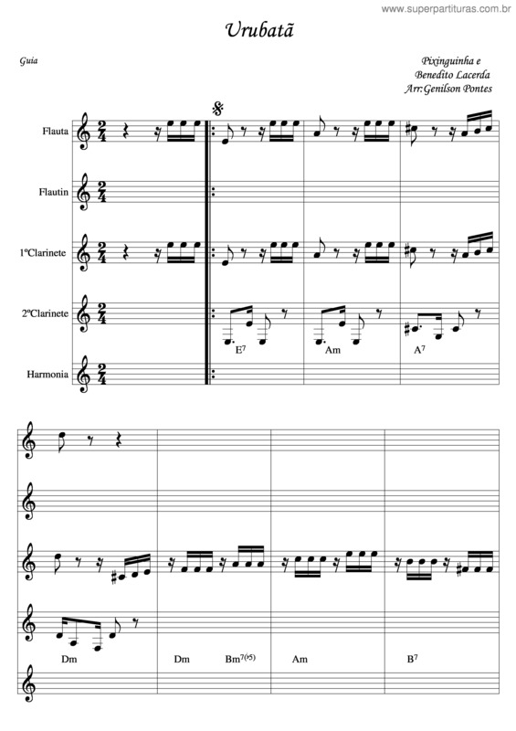 Partitura da música Urubatã v.2