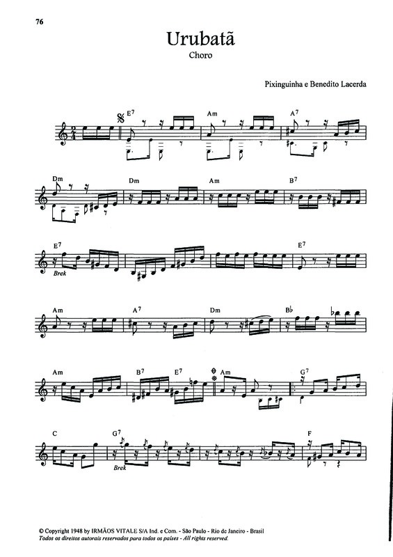 Partitura da música Urubatã v.9