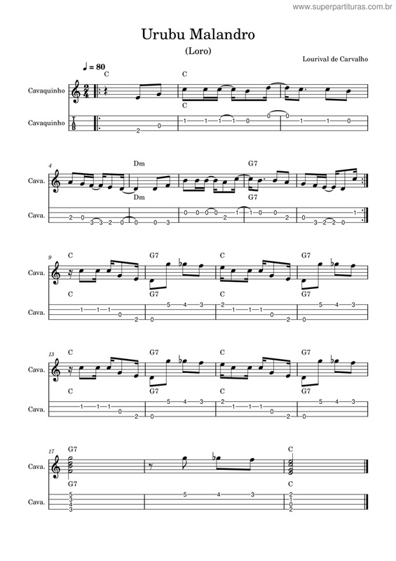 Partitura da música Urubu Malandro v.10