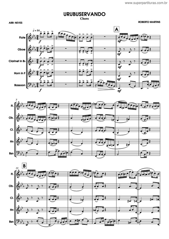 Partitura da música Urubuservando