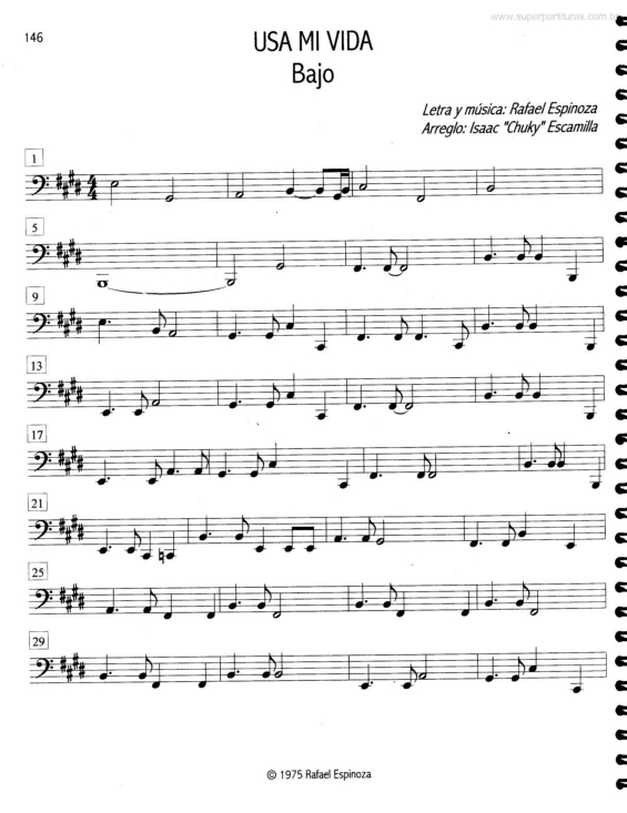 Partitura da música Usa Mi Vida v.2