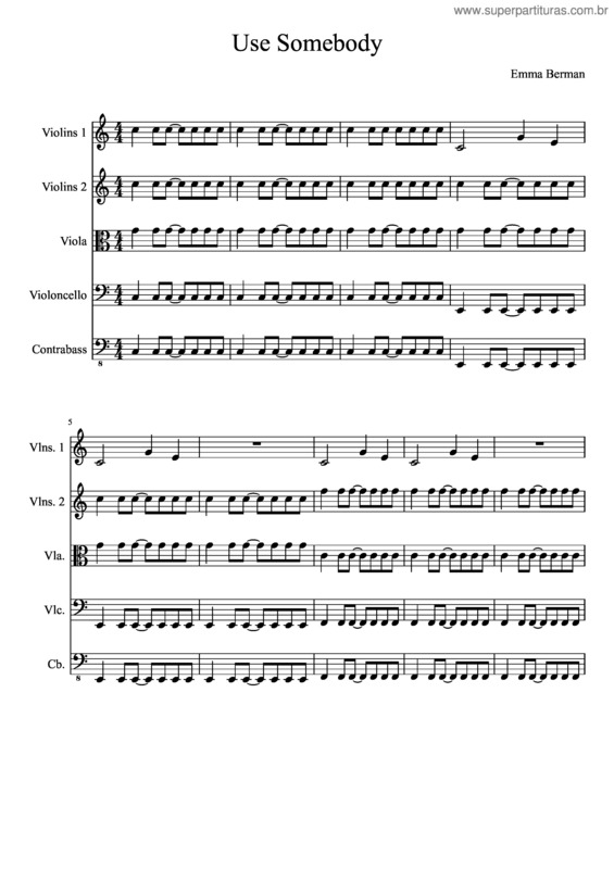 Partitura da música Use Somebody v.3