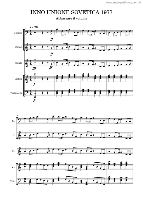 Partitura da música Ussr 1977