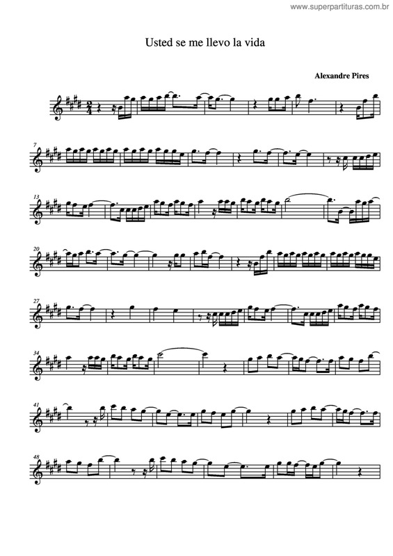 Partitura da música Usted Se Me Llevo La Vida v.3