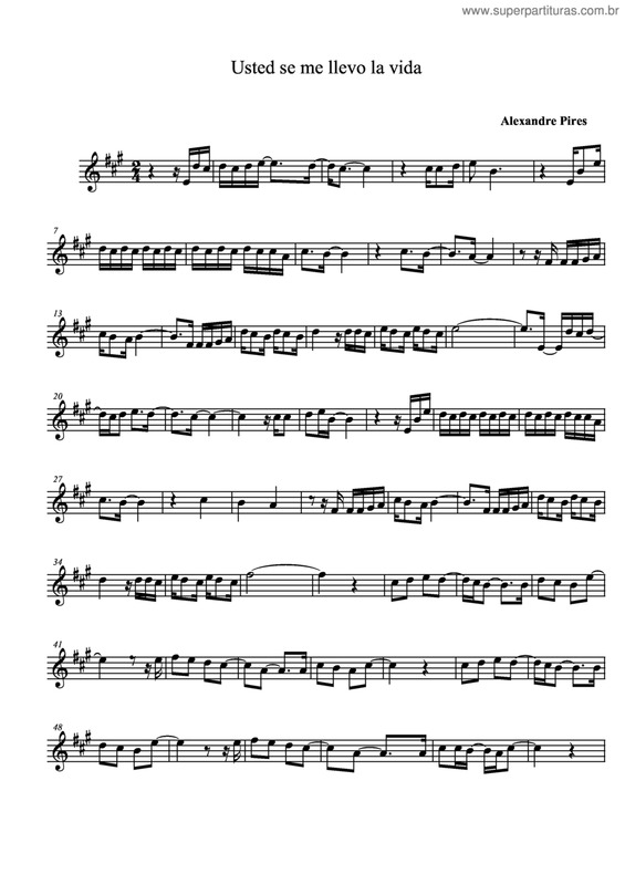 Partitura da música Usted Se Me Llevo La Vida