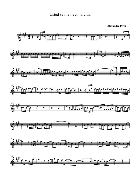 Partitura da música Usted Se Me Llevo la Vita v.2