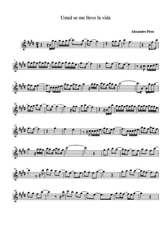 Partitura da música Usted Se Me Llevo la Vita