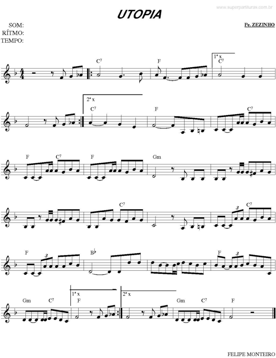 Partitura da música Utopia