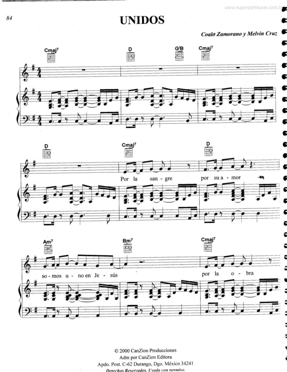 Partitura da música Uunidos