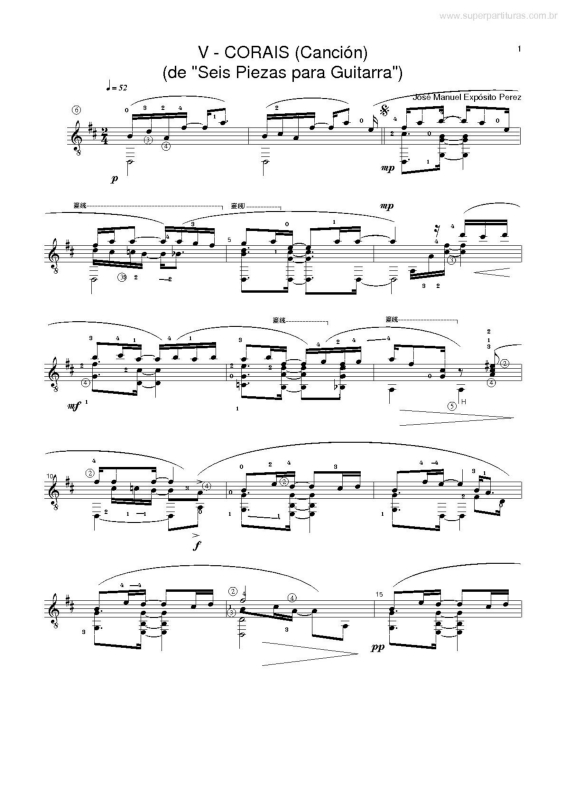 Partitura da música V- Corais