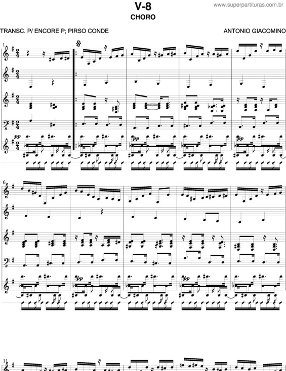 Partitura da música V-8 v.3