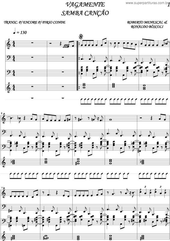 Partitura da música Vagamente v.2