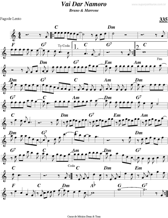 Partitura da música Vai Dar Namoro v.2