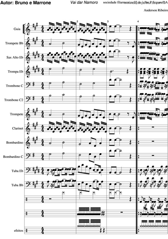 Partitura da música Vai Dar Namoro v.3