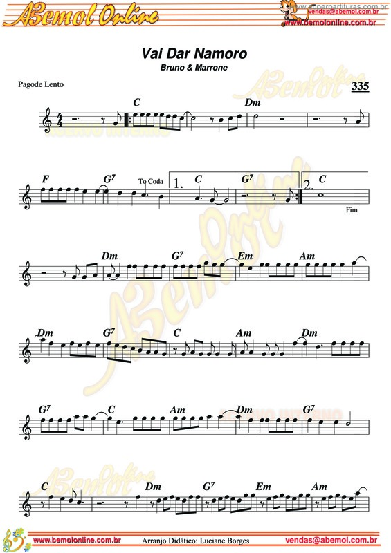 Partitura da música Vai Dar Namoro v.5