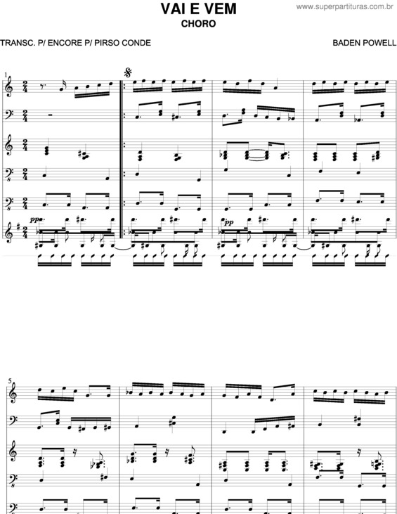 Partitura da música Vai E Vem v.3