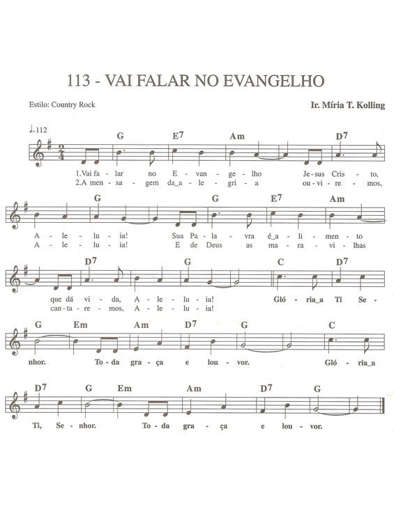 Partitura da música Vai Falar No Evangelho