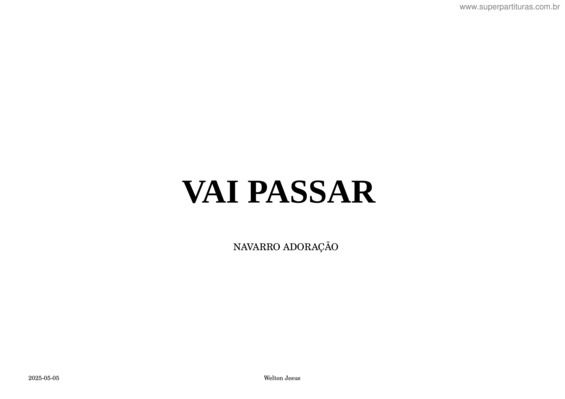 Partitura da música Vai Passar – F – Eduarda – Violão + Tablatura