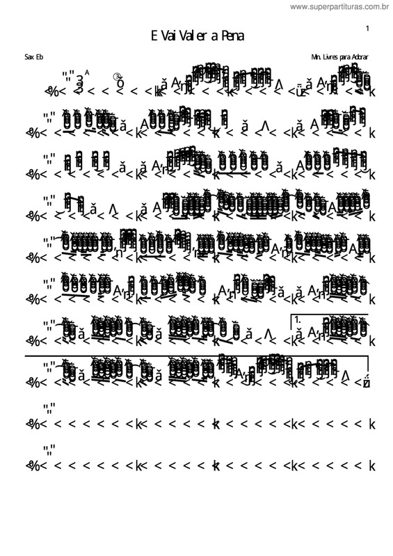 Partitura da música Vai Valer A Pena