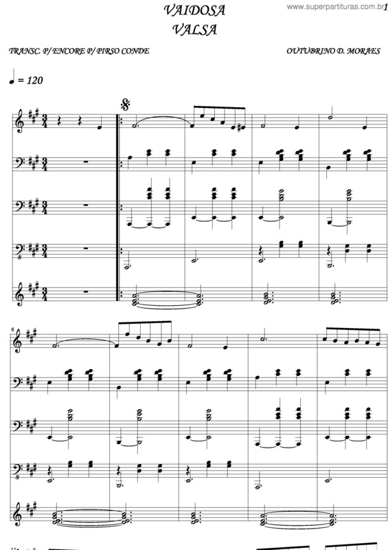 Partitura da música Vaidosa v.3