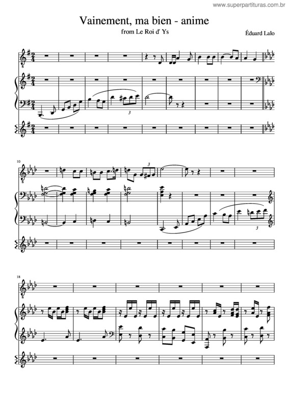 Partitura da música Vainement Ma Bien Aimee