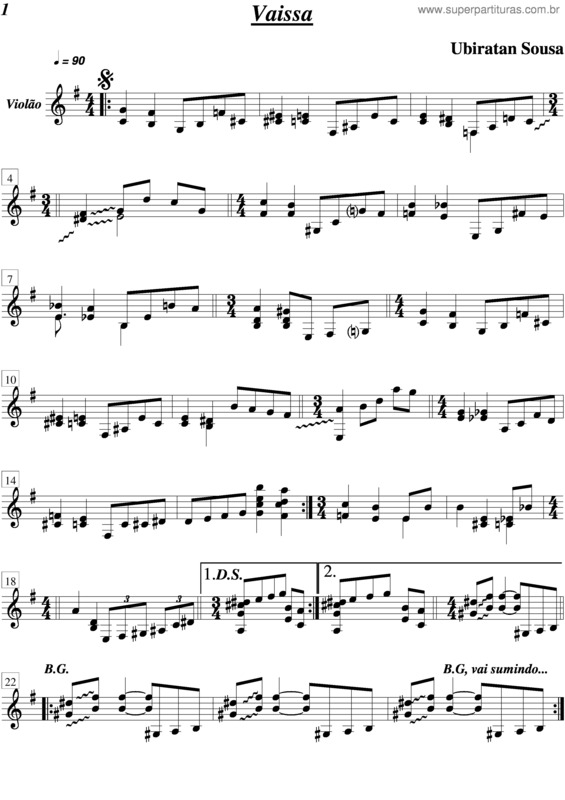 Partitura da música Vaissa