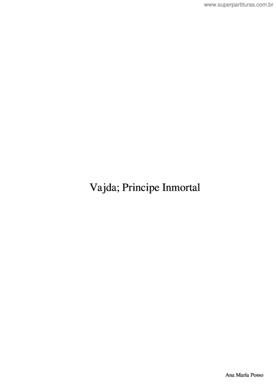 Partitura da música Vajda; Principe Inmortal