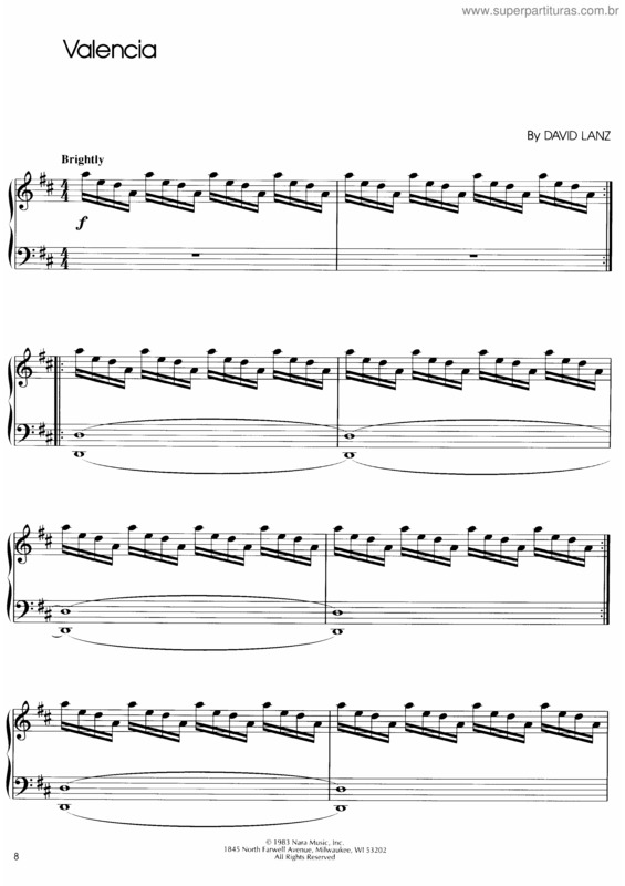 Partitura da música Valencia