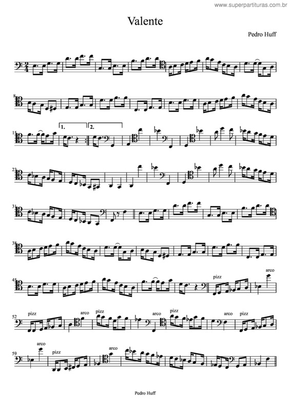 Partitura da música Valente