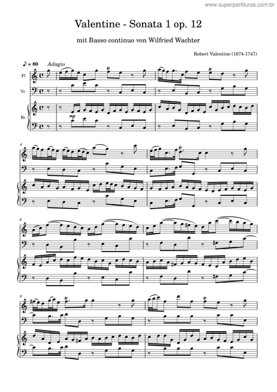 Partitura da música Valentine – Sonata 1 Opus 12