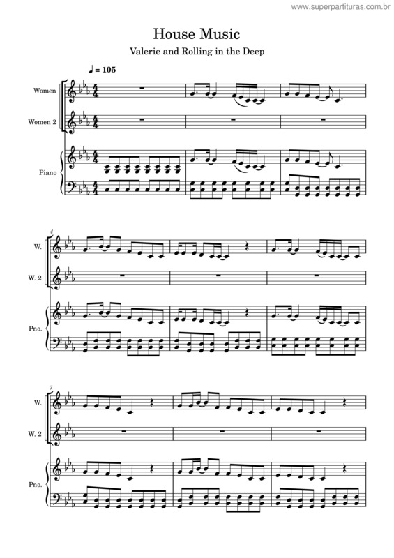 Partitura da música Valerie – Amy Winehouse Valerie/Rolling In The Deep