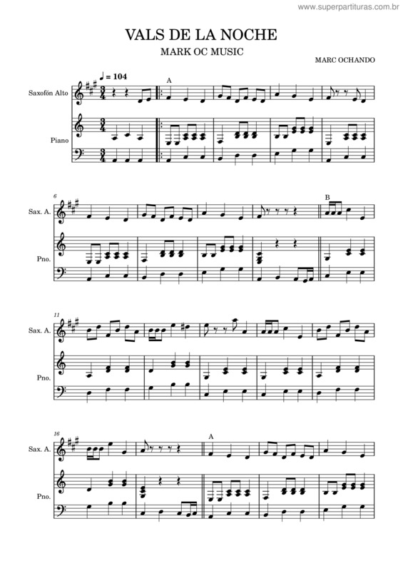 Partitura da música Vals De La Noche v.4