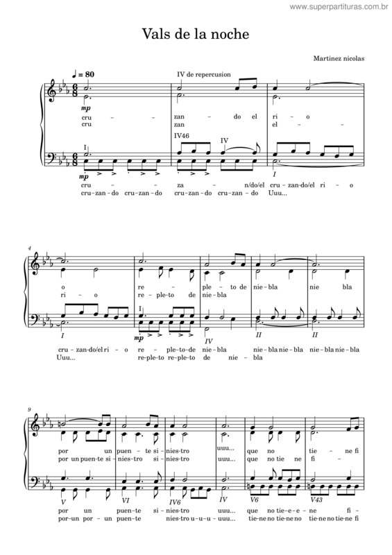 Partitura da música Vals De La Noche