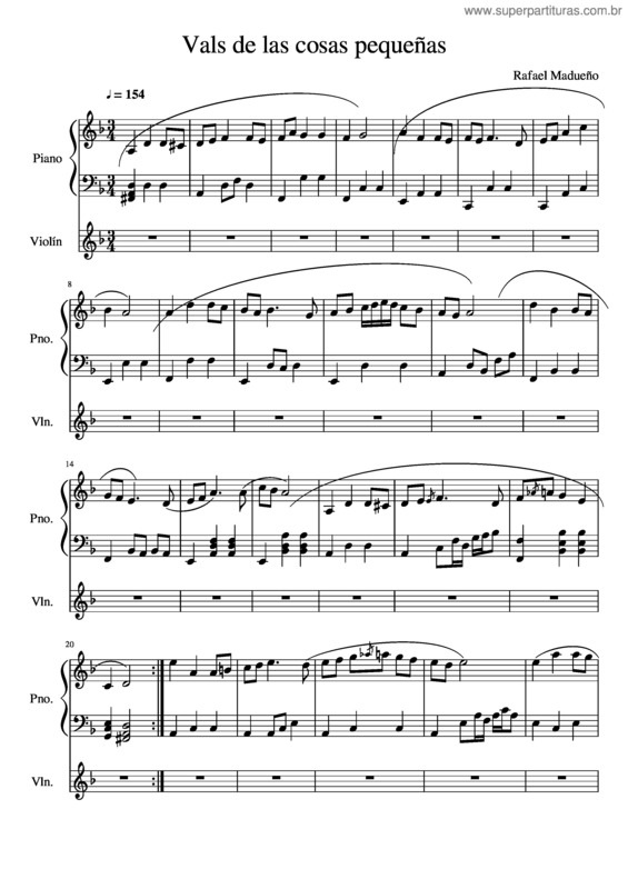 Partitura da música Vals De Las Cosas Pequeñas