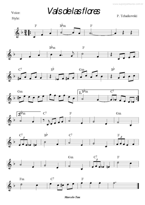 Partitura da música Vals de Las Flores