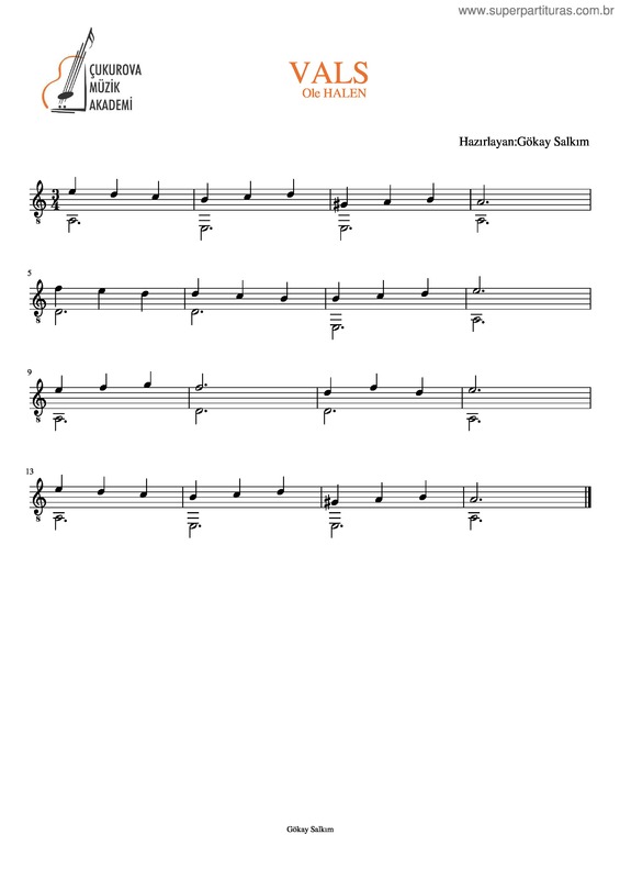 Partitura da música Vals Ole Halen