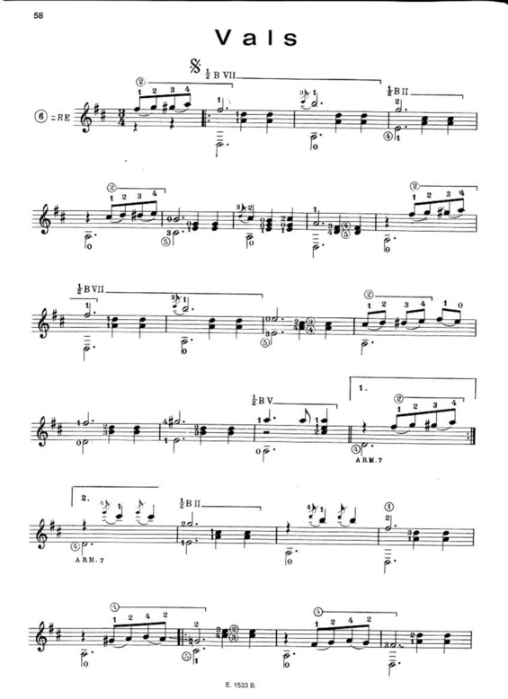 Partitura da música Vals