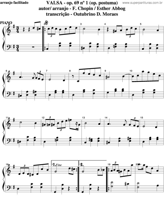 Partitura da música Valsa - Op.69 v.2