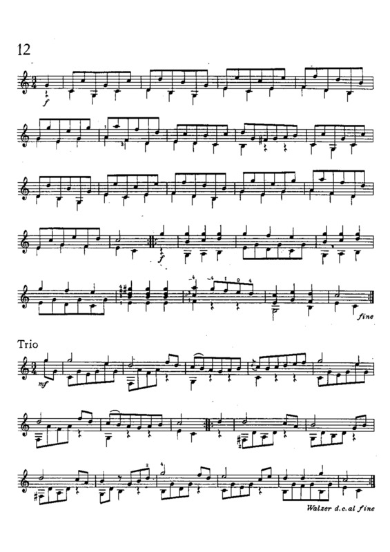 Partitura da música Valsa 12 (Op 57)