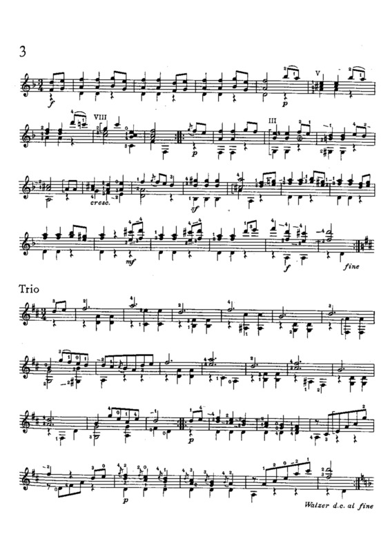 Partitura da música Valsa 3 (Op 57)