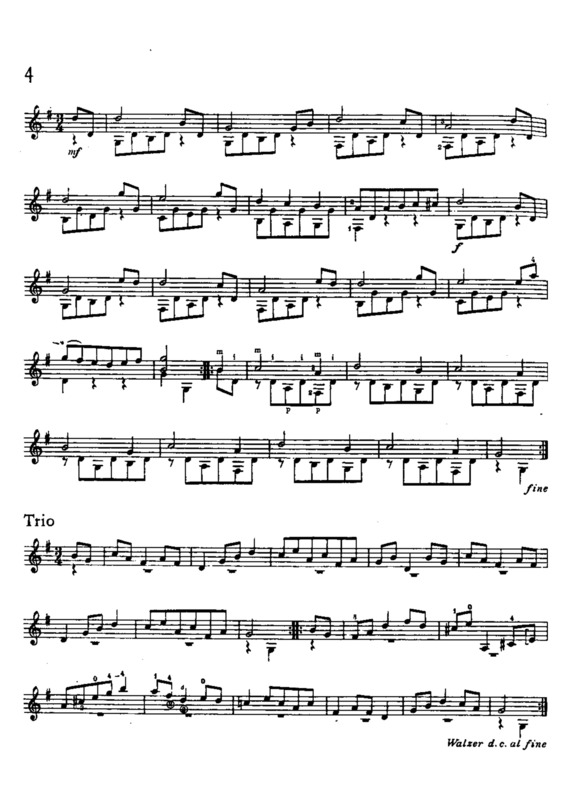 Partitura da música Valsa 4 (Op 57)