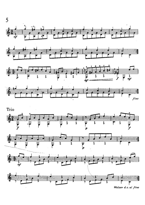 Partitura da música Valsa 5 (Op 57)