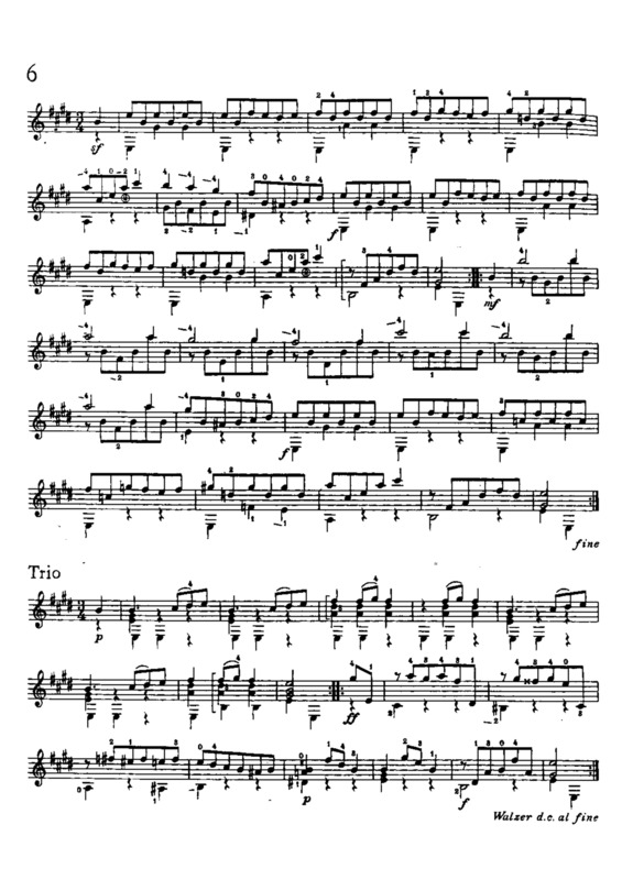 Partitura da música Valsa 6 (Op 57)