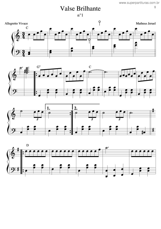 Partitura da música Valsa Alegre N° 1