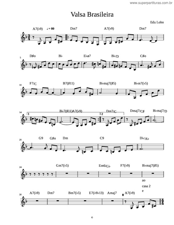 Partitura da música Valsa Brasileira v.3