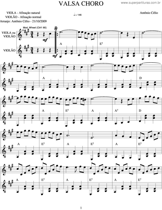 Partitura da música Valsa Choro v.2