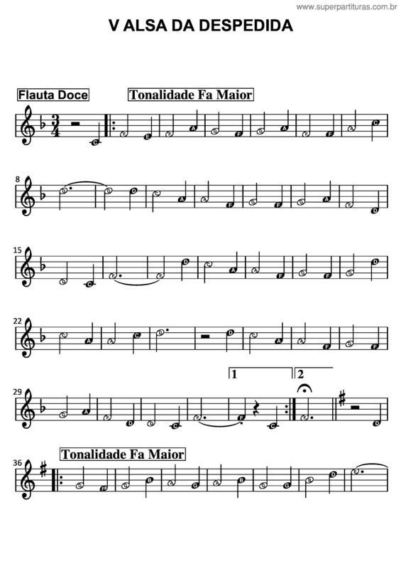 Partitura da música Valsa Da Despedida v.5