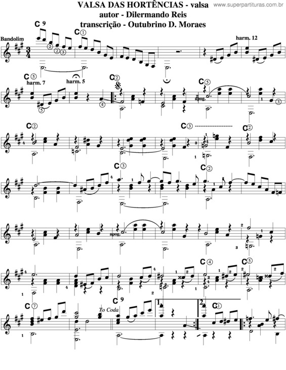 Partitura da música Valsa Das Hortências v.2