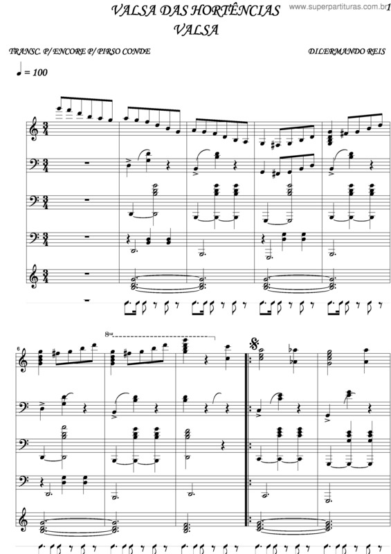 Partitura da música Valsa Das Hortências v.3