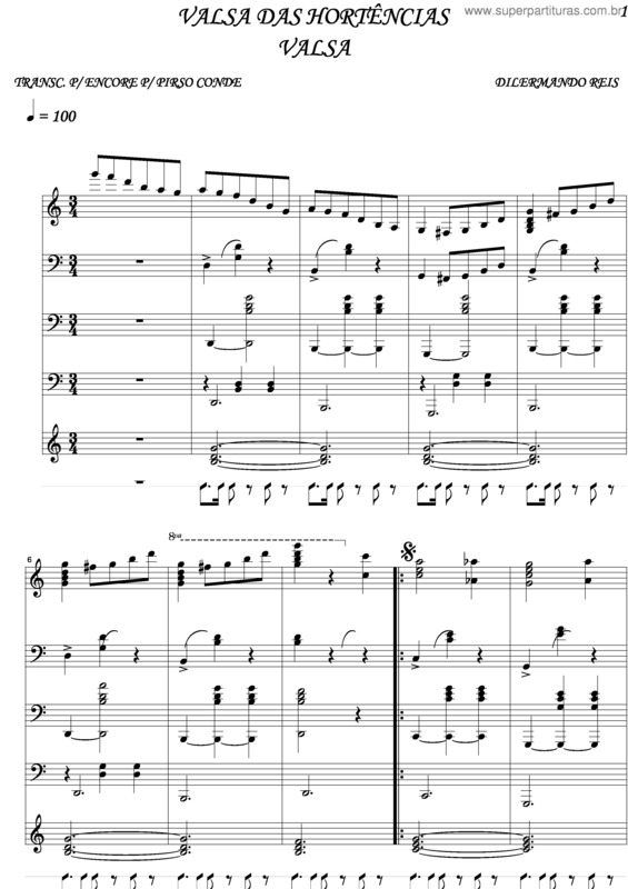 Partitura da música Valsa Das Hortências v.3